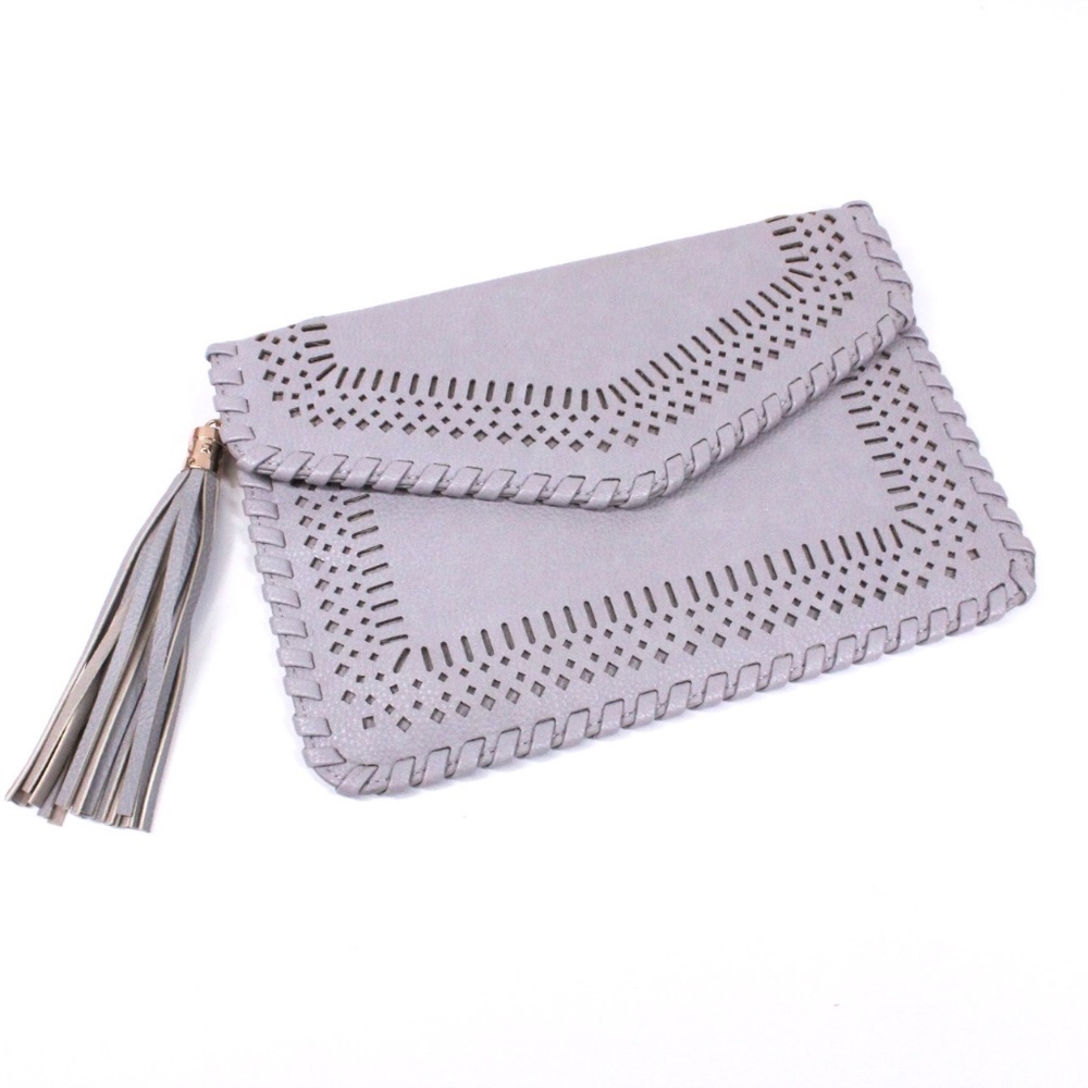 Moda Luxe Gray Clutch Bag